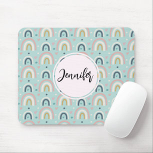 Cute Whimsical Rainbow Pattern Mouse Mat