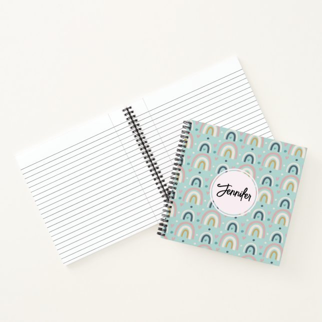 Cute Whimsical Rainbow Pattern Notebook (Inside)
