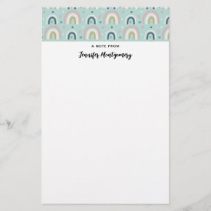 Cute Whimsical Rainbow Pattern Stationery