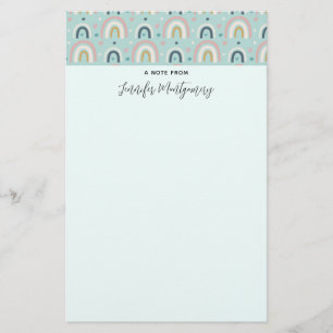 Cute Whimsical Rainbow Pattern Stationery