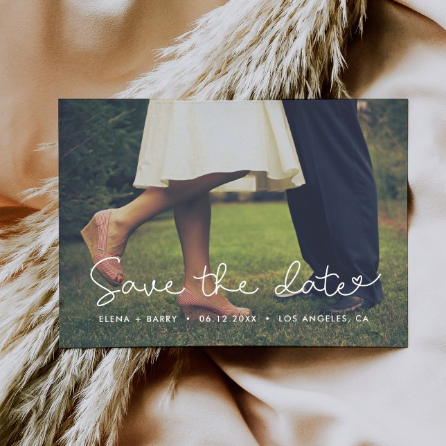 Cute Whimsical Save The Date Photo Card (Creator Uploaded)