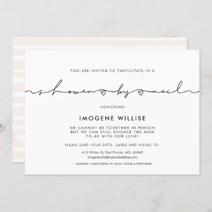 Cute whimsical script Baby shower by mail Invitation
