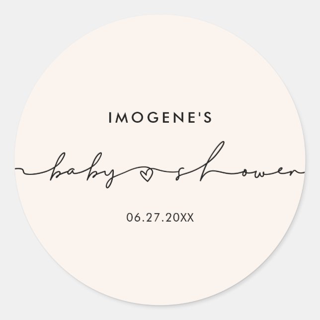 Cute whimsical script Baby shower envelope seal (Front)