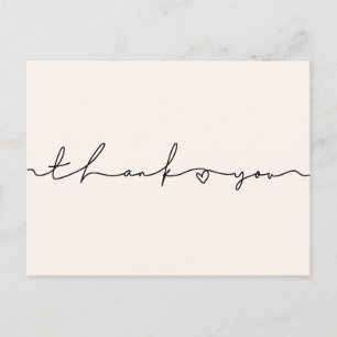 Cute whimsical script Baby shower Thank you Postcard