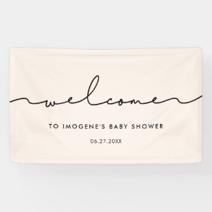 Cute whimsical script Baby shower Welcome Banner