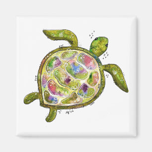 Cute Whimsical Sea Turtle Magnet