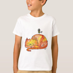 Cute Whimsical Sleeping Cat T-Shirt