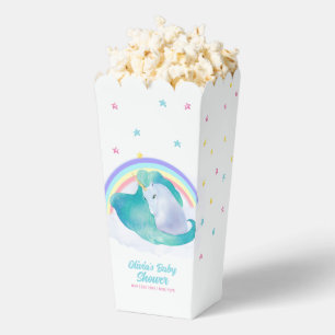 Cute Whimsical Star Unicorn Rainbow Baby Shower Favour Box