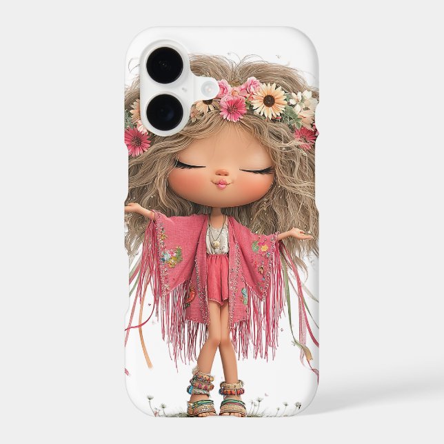CUTE WHIMSICAL SUMMER GIRL DRESSED IN PINK (Back)