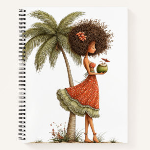CUTE WHIMSICAL SUMMER THEMED GIRL NOTEBOOK