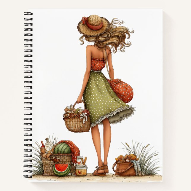 CUTE WHIMSICAL SUMMER THEMED GIRL NOTEBOOK (Front)