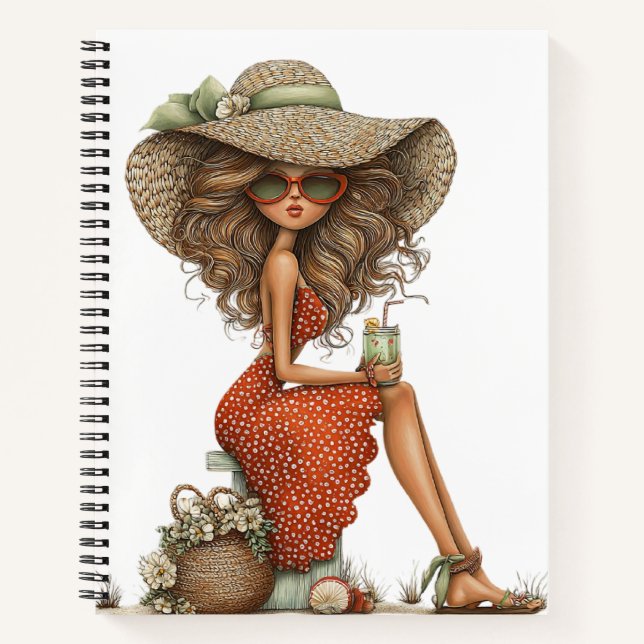 CUTE WHIMSICAL SUMMER THEMED GIRL NOTEBOOK (Front)