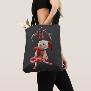Cute Whimsical Teddy Bear Christmas Tote Bag