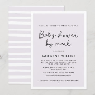 Cute whimsical typography Baby shower by mail Invitation