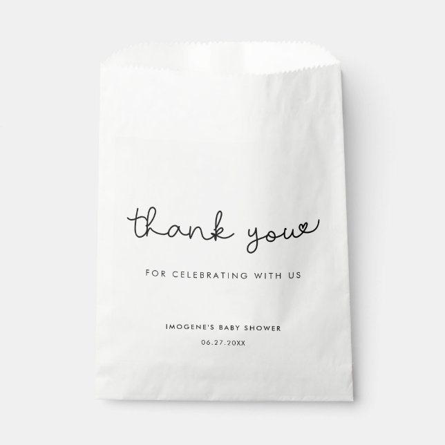 Cute whimsical typography Baby shower Favour Bags (Front)