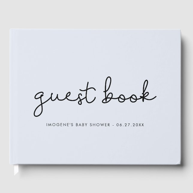 Cute whimsical typography Baby shower Guest Book (Front)