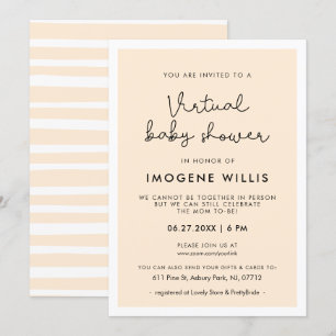 Cute whimsical typography Virtual Baby shower Invitation