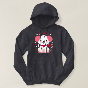 Cute whimsical valentine's puppy hoodie