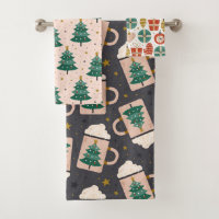 Cute Whimsical Vintage Scandinavian Christmas Pink