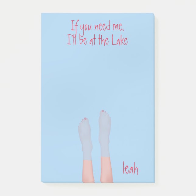 Cute Whimsical Water Ocean Girly Pink Toes Post-it Notes (Front)