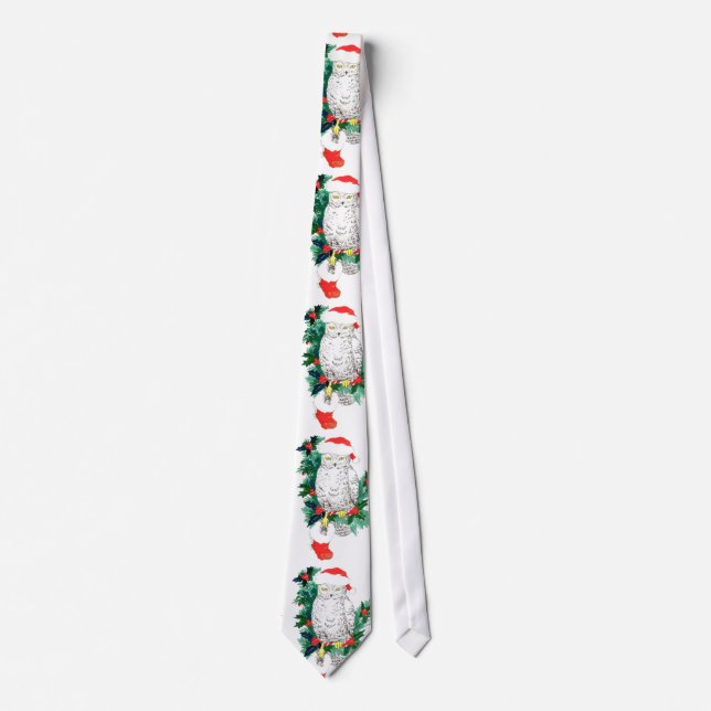 Cute & Whimsical Wildlife Christmas Holiday Tie (Front)