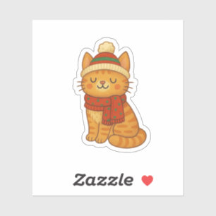 Cute Whimsical Winter/Christmas cat