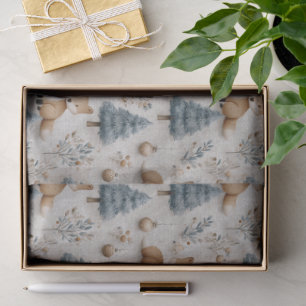 Cute Whimsical Winter Woodland Fox and Christmas Tissue Paper