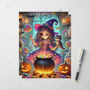 Cute Whimsical Witch Halloween Treats Scrapbook