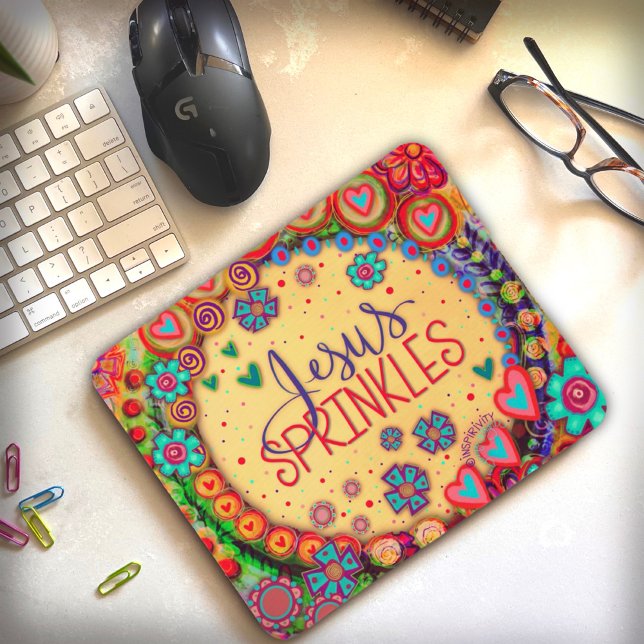 Cute WhimsicalJesus Sprinkles Inspirivity Colourfu Mouse Mat (Creator Uploaded)