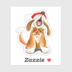 Cute whimsy Christmas carol singing dog