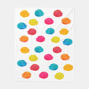 Cute Whimsy Modern Colourful Sleep Cats Watercolor Fleece Blanket