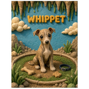 Cute Whippet Puppy, Baby Dog Postcard