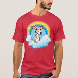 Cute Whippet Rainbow Cloud Kawaii Dog Happy Puppy T-Shirt
