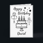 Cute White and Black Cake Grandson 1st Birthday Card<br><div class="desc">Cute White and Black Cake Grandson 1st Birthday, this design is for anyone looking for something nice for a little boy on his 1st birthday. If you're looking for 1st birthday invitations, especially for your grandson, this one is perfectly what you need. The design features a cute birthday cake with...</div>