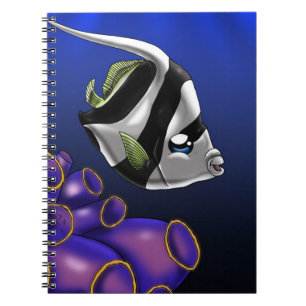 Cute White and Black Fish Notebook