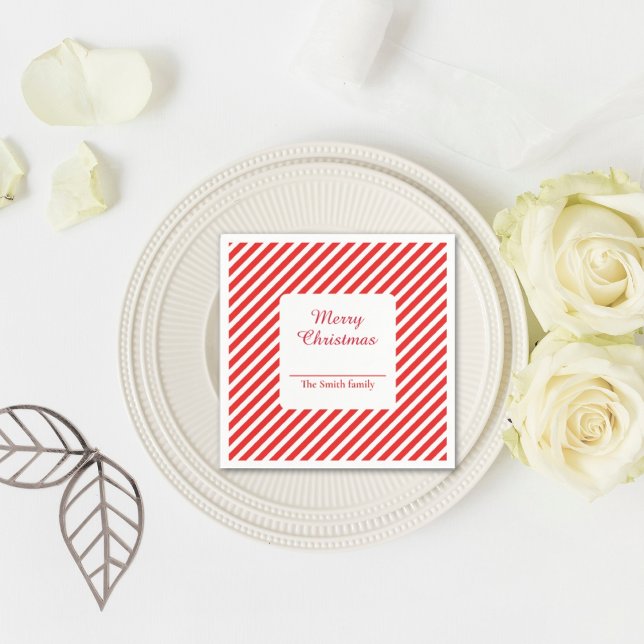 Cute white and red striped  napkin (Creator Uploaded)