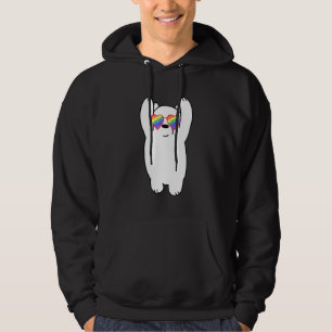 Cute White Bear Gay Lgbtq Stuff Teen Girl Rainbow Hoodie