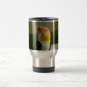 Cute White Bellied Caique Parrot Travel Mug