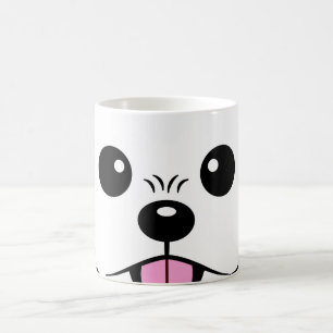 Cute White Bichon Frise Dog Sticking Tongue Out Coffee Mug