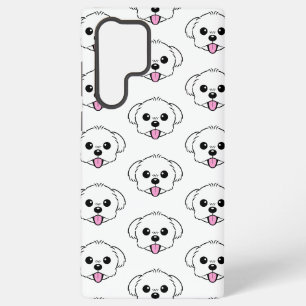 Cute White Bichon Frise Dog Sticking Tongue Out Samsung Galaxy Case