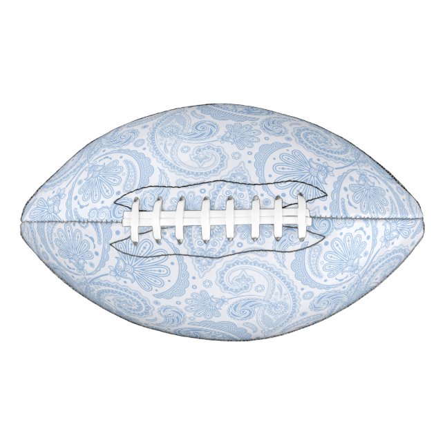 Cute white blue paisley pattern american football (Front)
