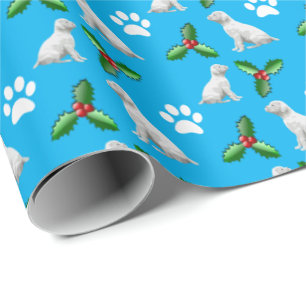 Cute White Boxer Dog Christmas Wrapping Paper
