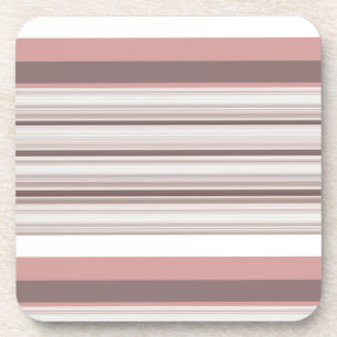 Cute white brown stripes coaster