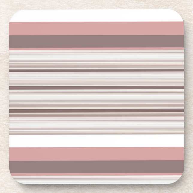 Cute white brown stripes coaster (Front)