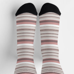 Cute white brown stripes socks