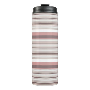Cute white brown stripes thermal tumbler