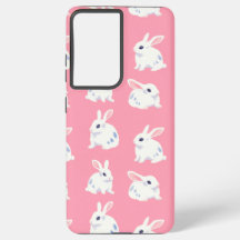 Cute White Bunnies on Pink - Adorable Pattern