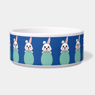 Cute White Bunny Holding Easter Egg Pattern