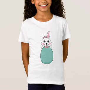 Cute White Bunny Holding Easter Egg T-Shirt