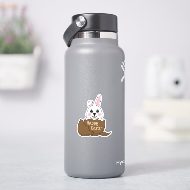 Cute White Bunny in Chocolate Egg Happy Easter (HydroFlask)